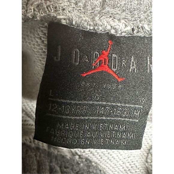 Jordan Sweatshirt Gray Cotton Blend Size L 12-13Y Pocket - Picture 3 of 12